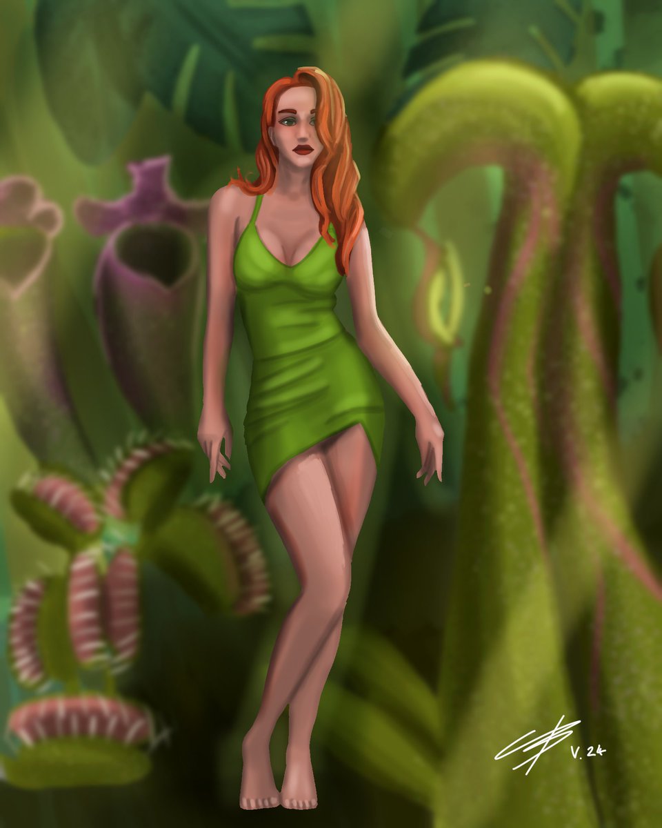 Poison. Poison Ivy....  pleased with this, but I've not gotten the background right. 

#poisonivy #pamelaisley #dccomics #batman #infinitepainter #redhead