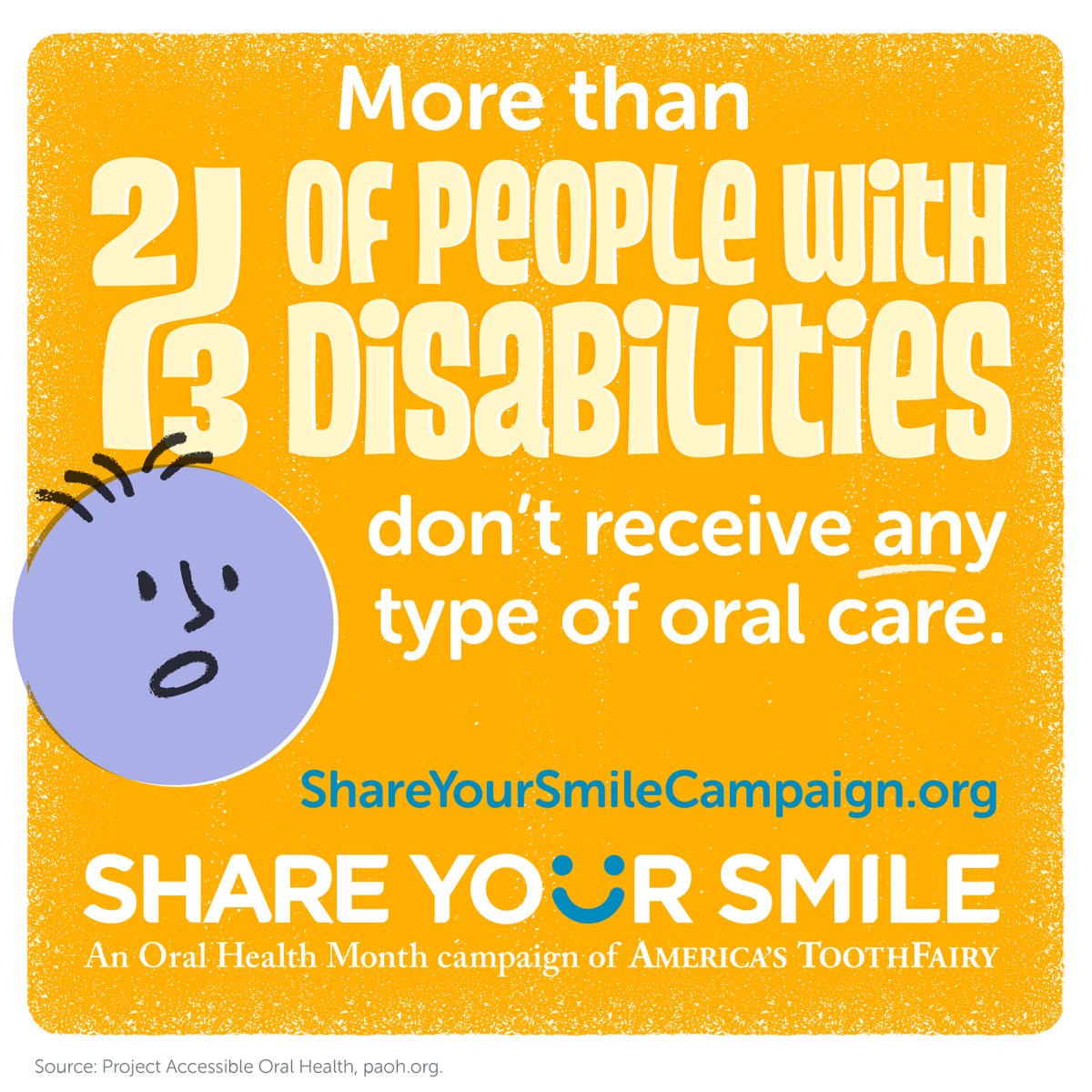 Dental care is the #1 unmet healthcare need for people w/disabilities resulting in higher rates of dental disease.
This June join us, @DentaQuest and @SunLife to spread awareness about oral health disparity.
Click our 🙂 Share Your Smile Campaign Updates link for reminders.