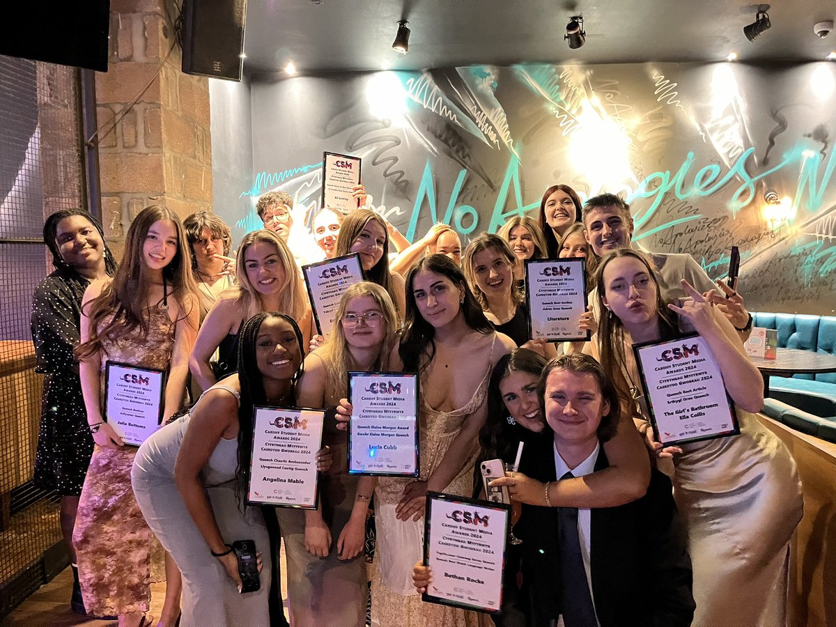 The Cardiff Student Media Awards took place this week. As the Literature Section Editor for Quench Magazine, it was an honour for our section to be awarded Best Section of the year🏆.

Well done to everyone who received awards this year- it was such a lovely evening. ✨