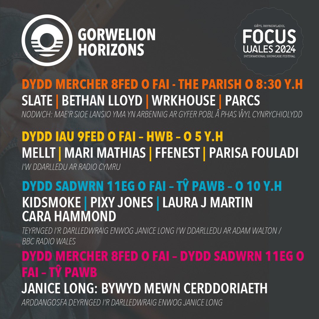 🏴󠁧󠁢󠁷󠁬󠁳󠁿👋➡️ Horizons/Gorwelion at @focuswales 2024