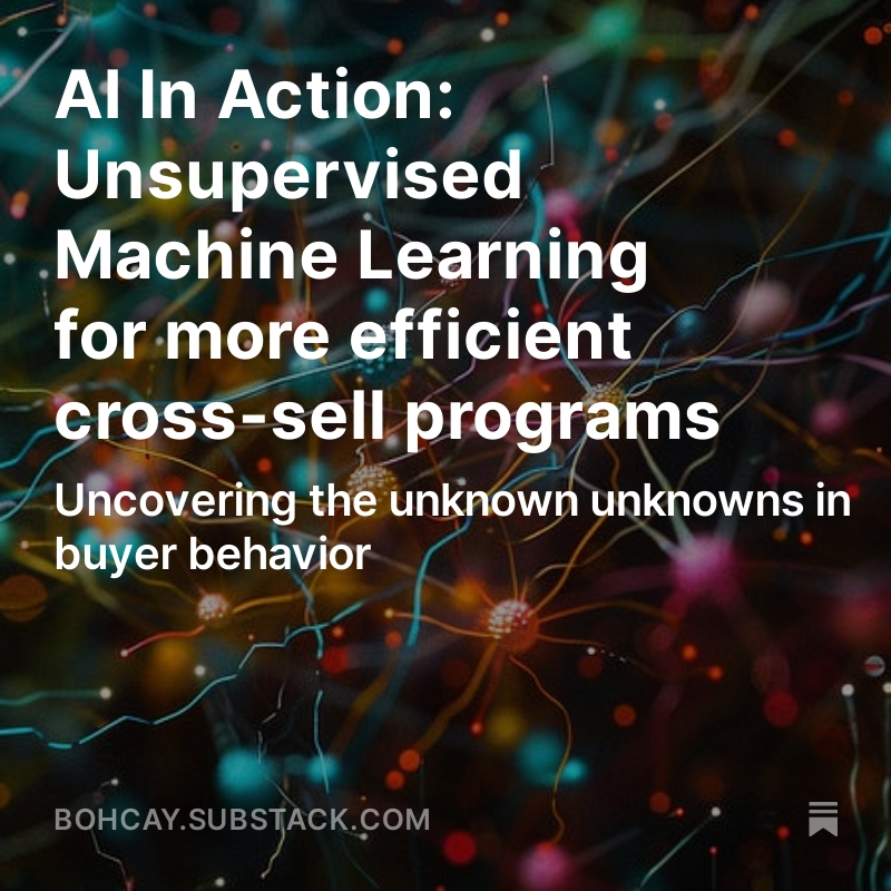 140ismymax's tweet image. How #unsupervisedlearning, a branch of #AI, can clear the confusion of cross-sell campaigns, produce better results, and improve efficiency. Leading marketers understand there is more than one AI/ML technique and where to apply each.
#marketing
linkedin.com/pulse/ai-actio…
