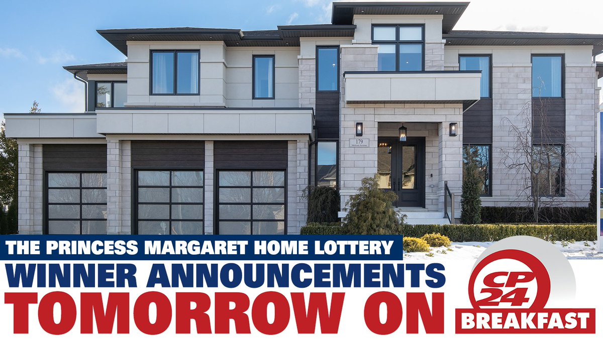 CP24 Breakfast (@cp24breakfast) on Twitter photo WATCH TOMORROW - TOP VALUE WINNER ANNOUNCEMENTS
Get your tickets ready and tune in tomorrow! It’s the Princess Margaret Home Lottery Top Value Grand Prize Winner Announcements right here on CP24 Breakfast from 6:45am to 9:30am. PrincessMargaretLotto.com <a href="/PMLotto/">Princess Margaret Home Lottery</a> <a href="/thePMCF/">The Princess Margaret Cancer Foundation</a> WATCH TOMORROW - TOP VALUE WINNER ANNOUNCEMENTS
Get your tickets ready and tune in tomorrow! It’s the Princess Margaret Home Lottery Top Value Grand Prize Winner Announcements right here on CP24 Breakfast from 6:45am to 9:30am. PrincessMargaretLotto.com <a href="/PMLotto/">Princess Margaret Home Lottery</a> <a href="/thePMCF/">The Princess Margaret Cancer Foundation</a>