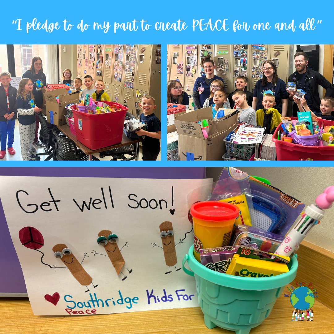 Southridge Elementary KfP in Casper, WY, USA, wanted to brighten the day for kids in the hospital, so they put together Pails for Pediatric Patients. The pails were filled with snacks and fun and given with an incredible amount of love. Thank you for inspiring us to do our part!