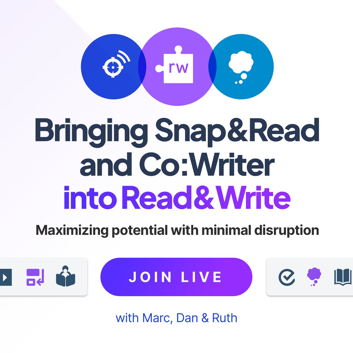Co:Writer and Snap&Read customers - join us tomorrow (May 9th) for a special webinar where Marc, Dan and Ruth will cover the future direction and transition plan for these tools. It's one not to be missed! Register now text.help/fCfppT