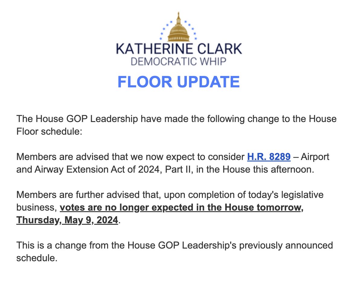 House cancels votes tomorrow: