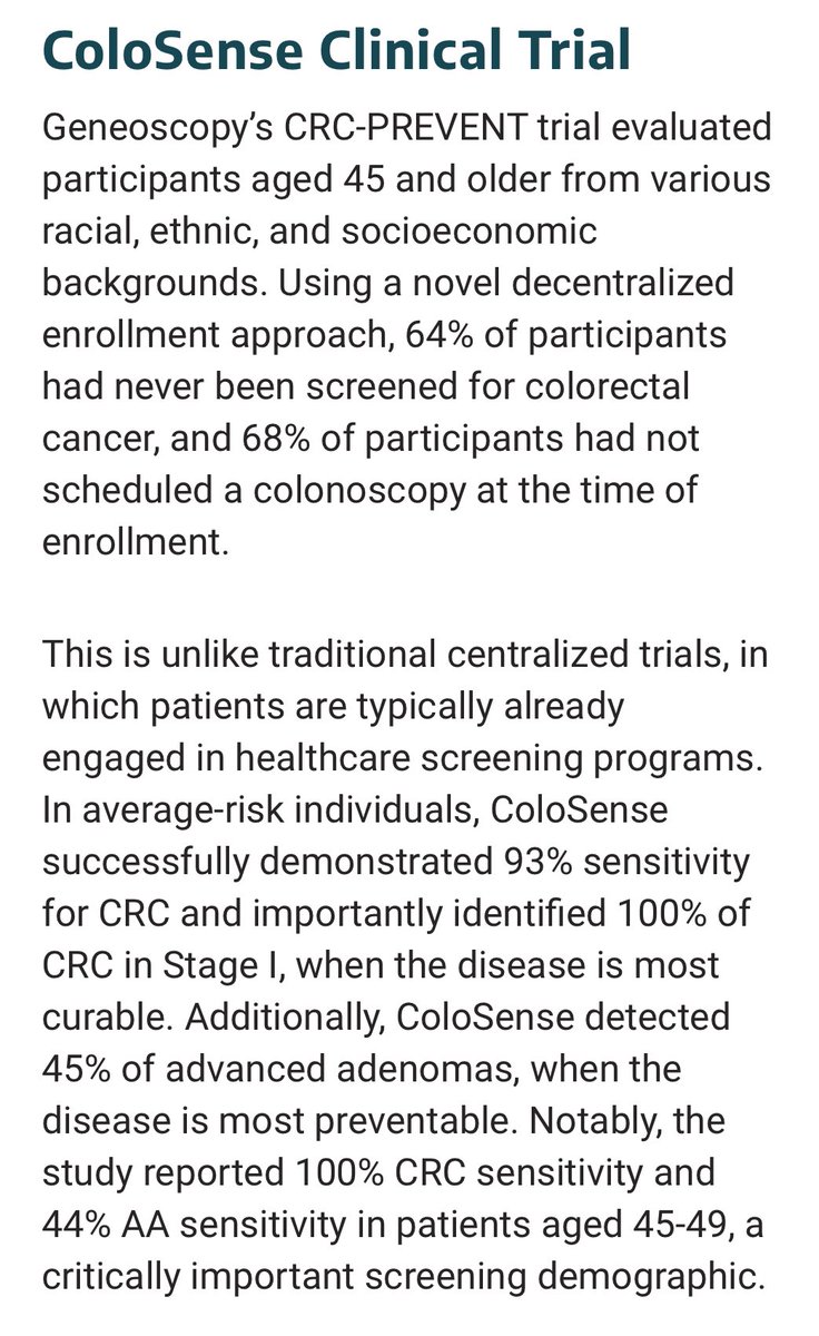 La FDA aprueba el kit de ARN en heces llamada ColoSense (Genecopy, Inc) para la detección del cáncer colorrectal en adultos de 45 años o más que tienen un riesgo promedio de padecer este cáncer. medicaldevice-network.com/news/fda-geneo…