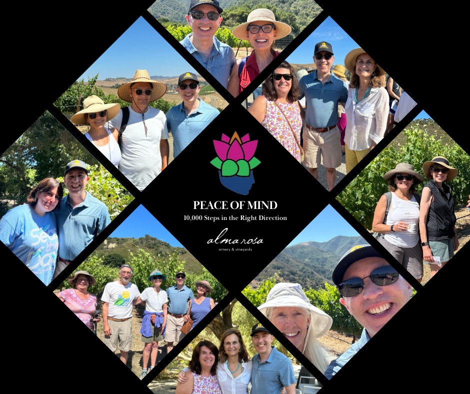 On May 18, join @BStaglin for @AlmaRosaWines’ Peace of Mind: 10,000 Steps in the Right Direction 👟 A walk dedicated to promoting mental health awareness & research. Help us raise $250K for One Mind & Mental Wellness Center 🍇 Learn more, sign up & donate runsignup.com/Race/110231/Do…