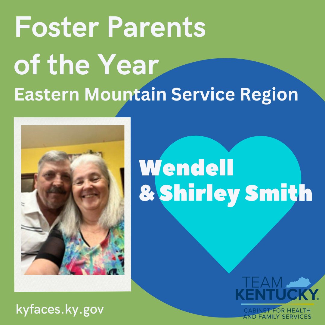 Congrats to Wendell and Shirley Smith, DCBS Eastern Mountain Service Region Foster Parents of the Year! Thank you, Wendell and Shirley, for all your love, care and devotion! To learn more about being a foster parent, visit kyfaces.ky.gov