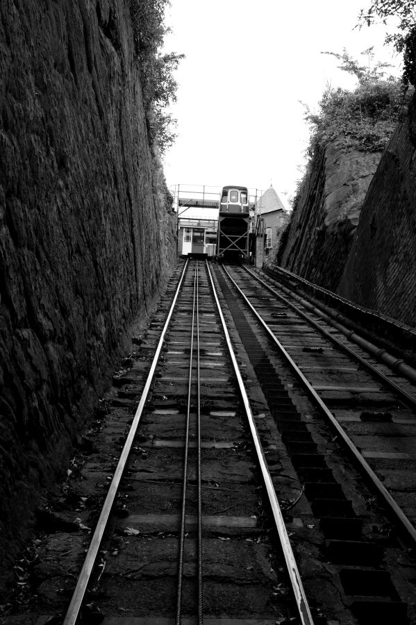 BRIDGENORTH. The Cliff Railway, the only way is up. #Bridgenorth #Shropshire #blackandwhitephotography #cliffrailway