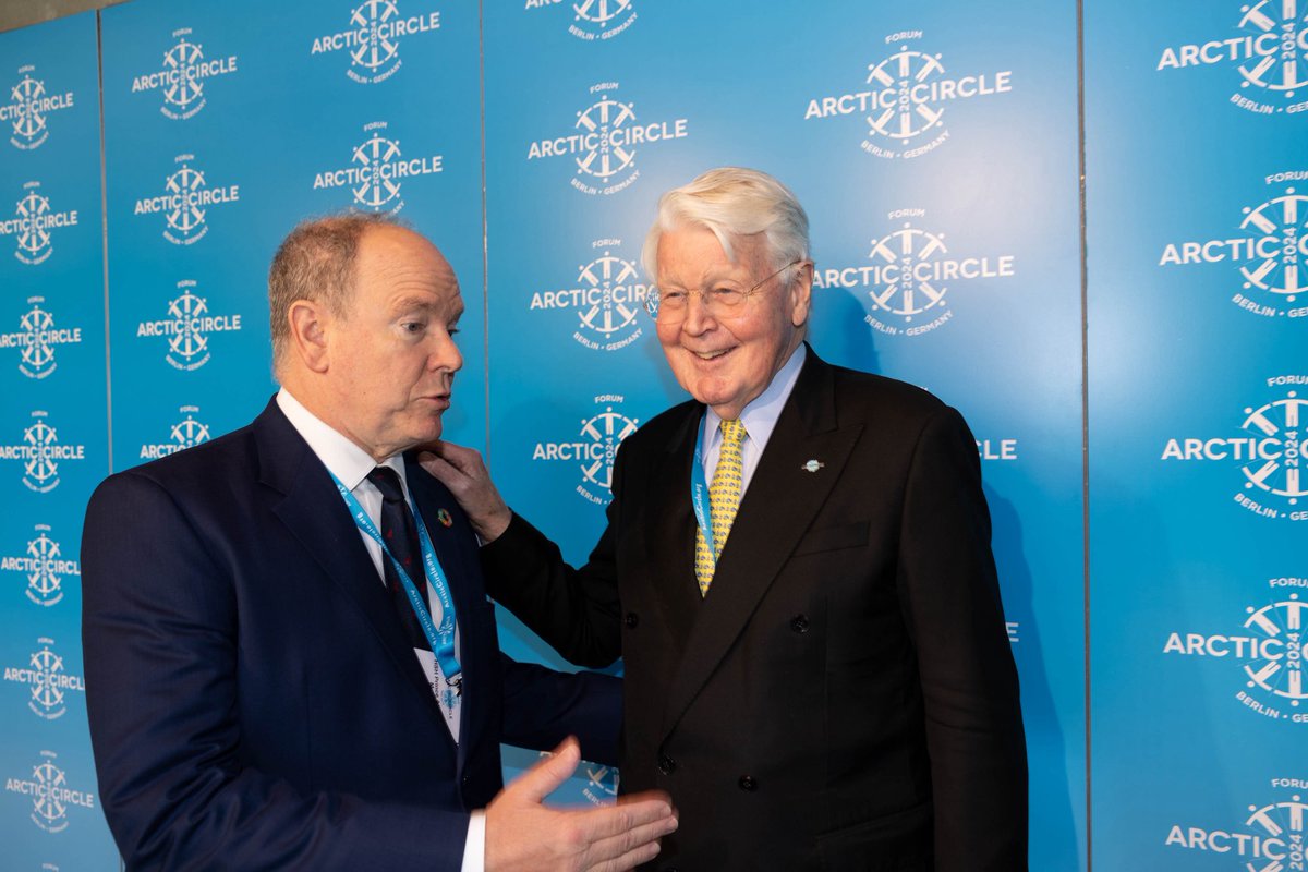Always a great pleasure to invite our true #Arctic partner, Prince Albert, to ⁦@_Arctic_Circle⁩ gatherings. #Berlin Forum.