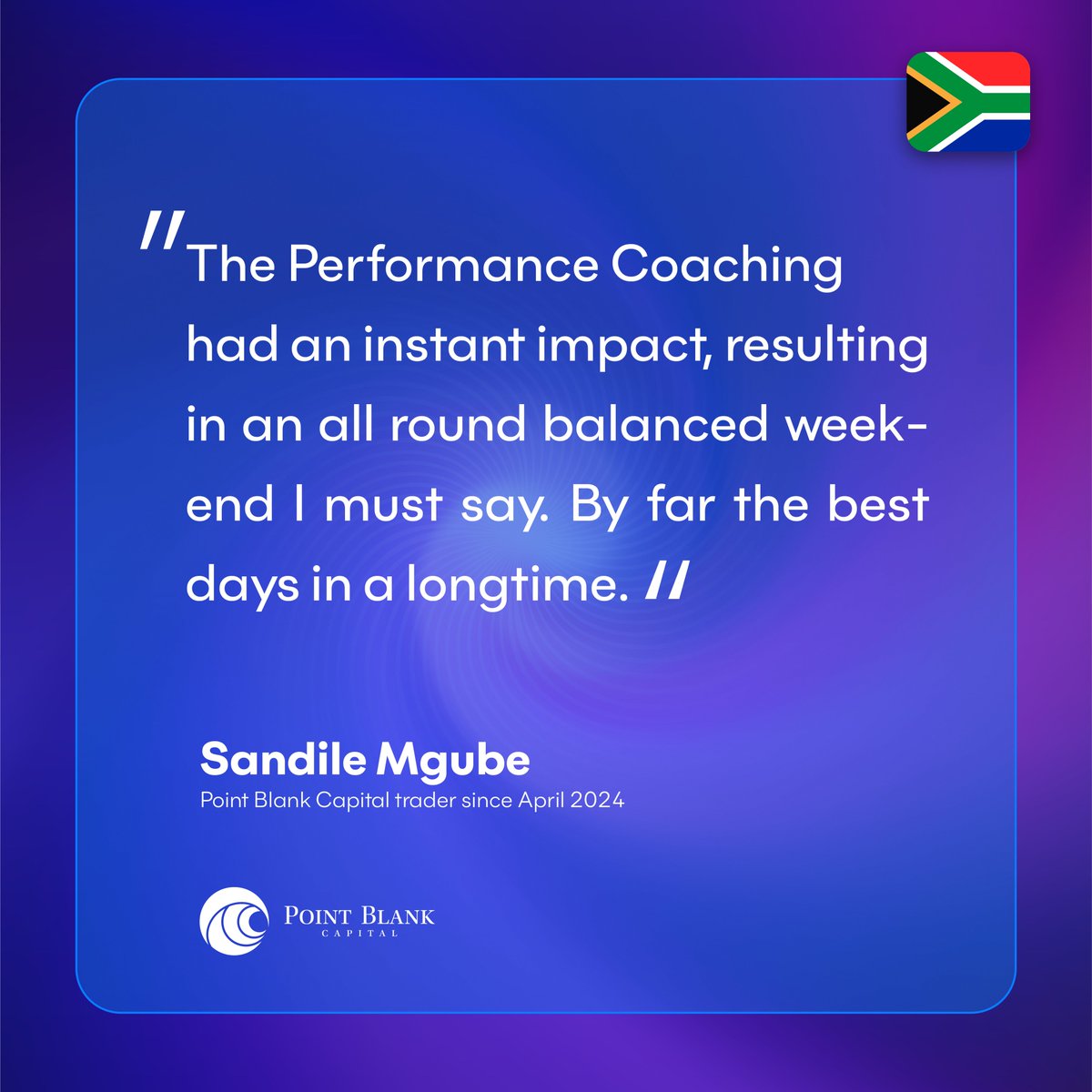 Meet Sandile, whose trading journey was transformed by our Performance Coaching

#pointblankcap #markets #tradingsuccess #forex #forextrading #trading #daytrading #lifestyle #trader #forextrader #forextraders #forexlifestyle #forexchallenge #daytrader #gold #xauusd #learnforex