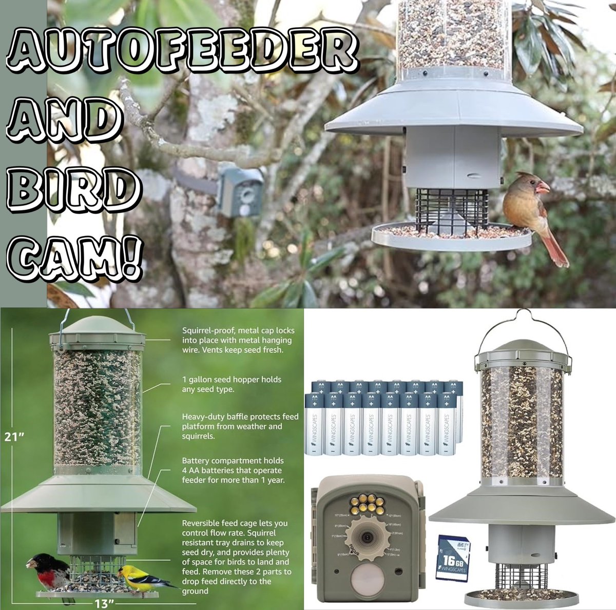 In Stock!
We have Automatic Bird Feeders and BirdCams at the store now.

#RashcoFarmSupply #rashcofarmsupply #farmsupply #birds #birdwatching #birding #birdfeeder #birdfeeders #birdfeedercamera #birdcam #birdcams