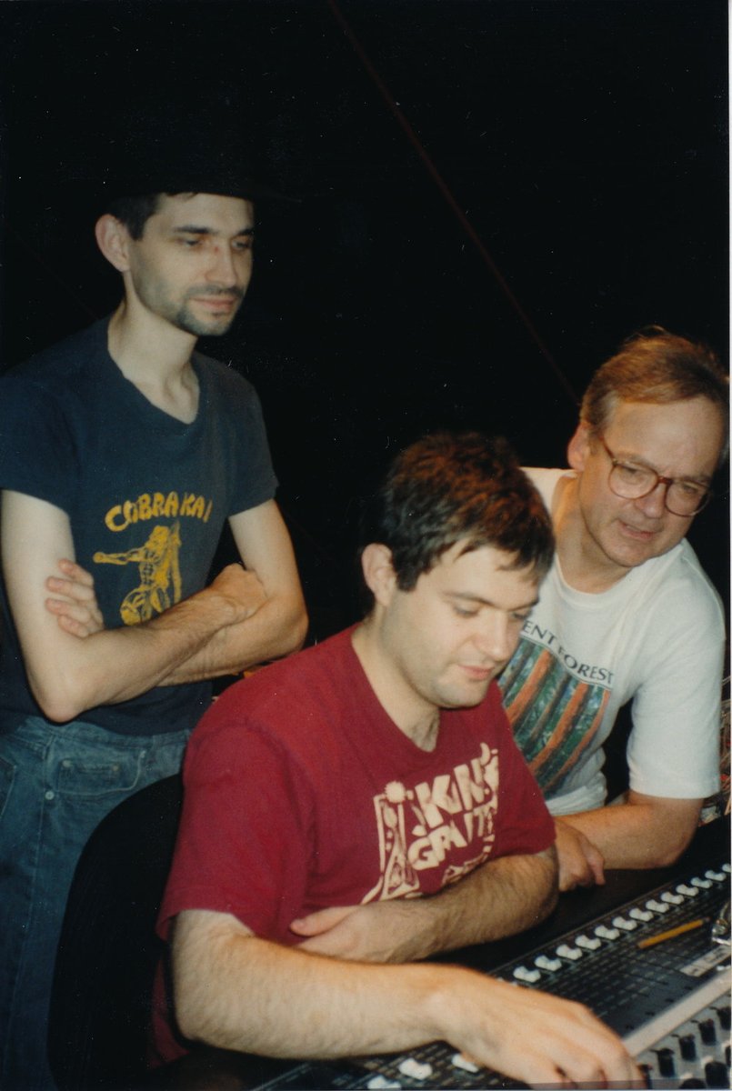 Steve, Jim, and Tony, when Steve's studio was still in his house on N. Francisco Ave. -- live room in the basement, control room in the attic.
