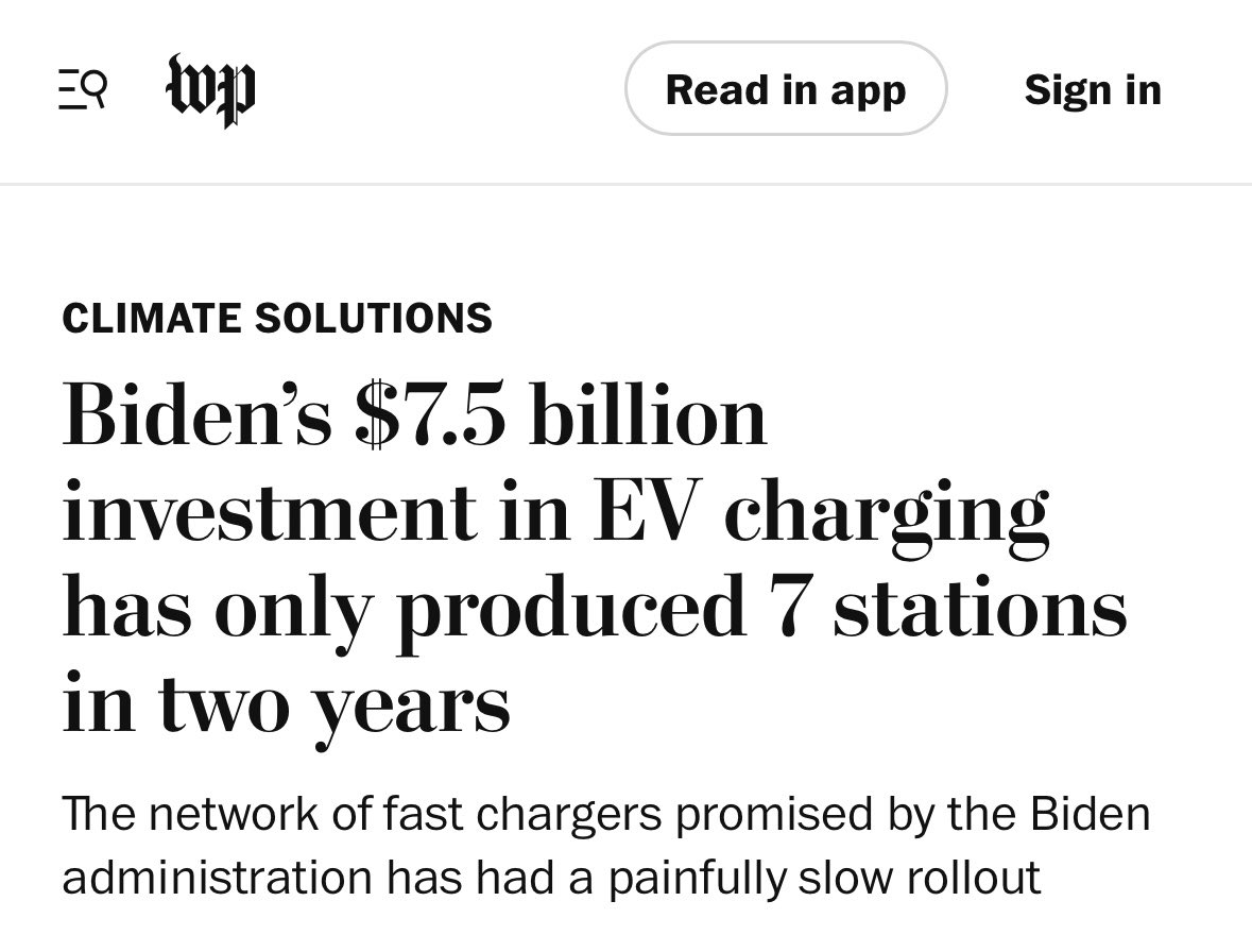 there’s probably no better way to capture all the building that occurs under democrat governance than shelling out $7.5 billion dollars to construct 7 charging stations that nobody uses