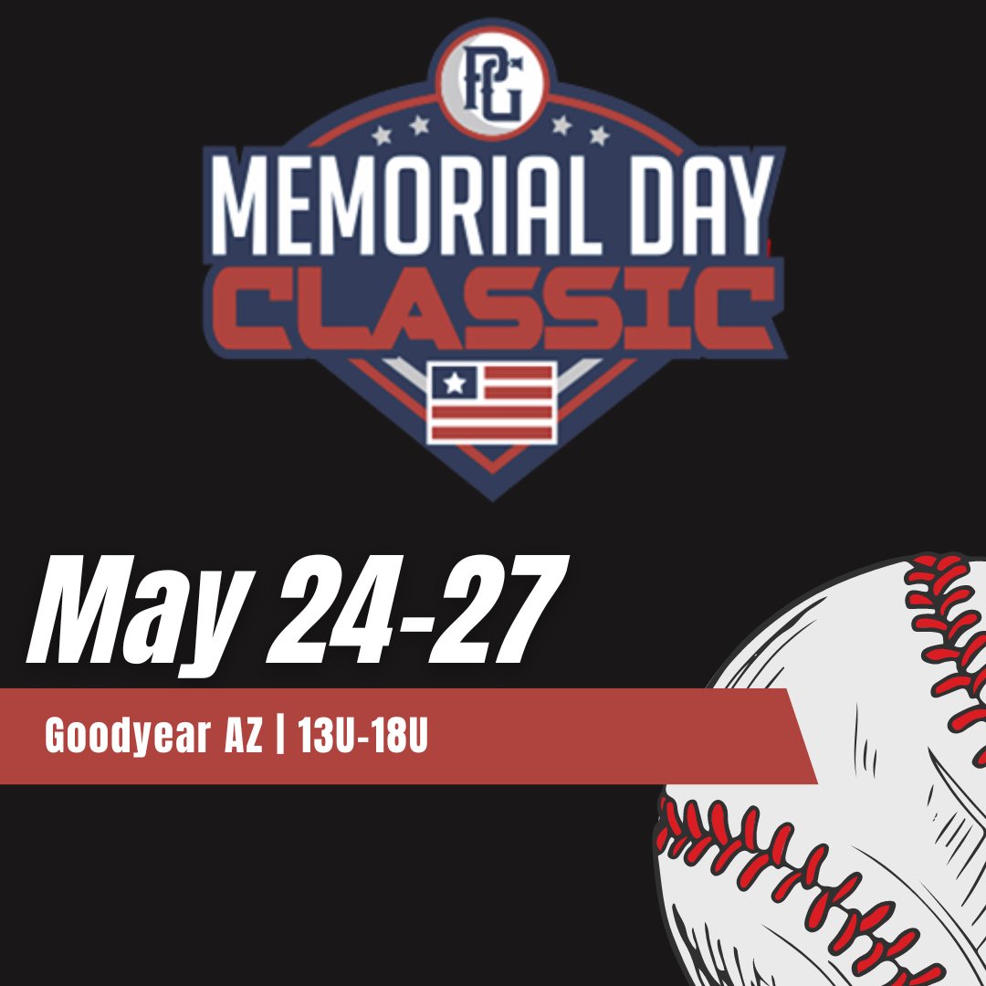 PG_FourCorners's tweet photo. Memorial Day Classic is 2 weeks away!!
#perfectgame #pgscouting #pgaz https://t.co/nuflQ48DEl