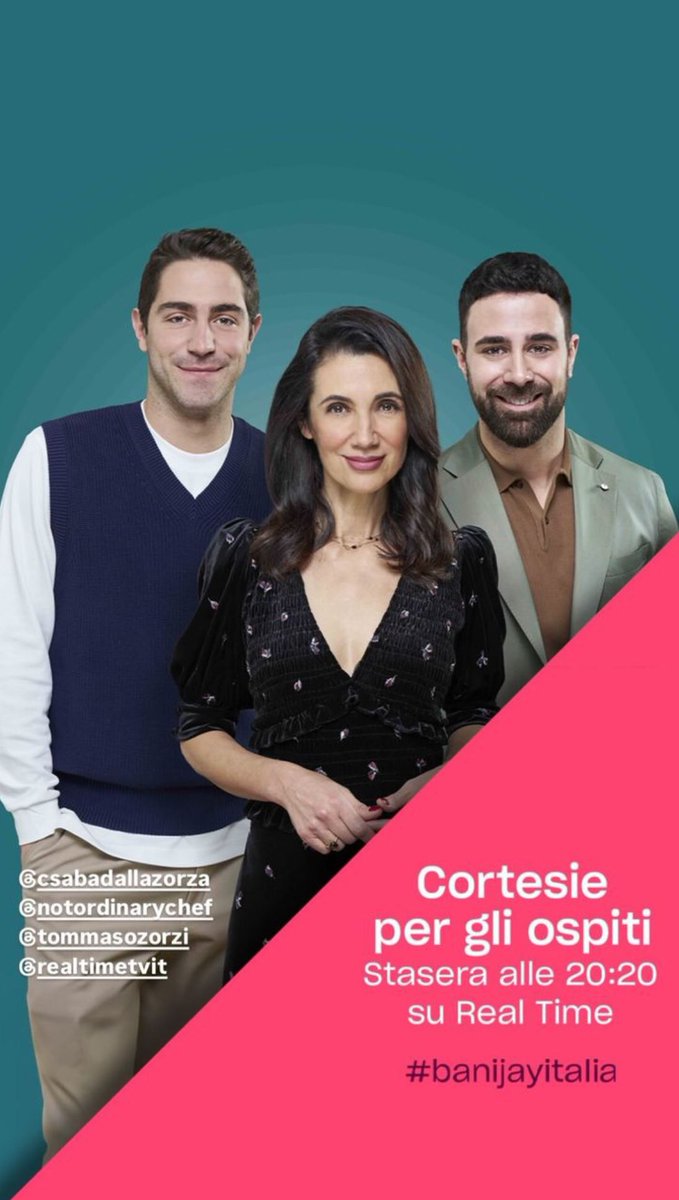 A tra poco con loro tre 👏👏👏 #CortesiePerGliOspiti #tommasozorzi