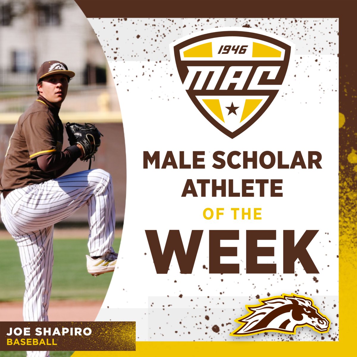 Congratulations to Joe Shapiro on being named @MACSports Male Scholar Athlete of the Week! 📰 buff.ly/3QDlzGG #BroncosReign