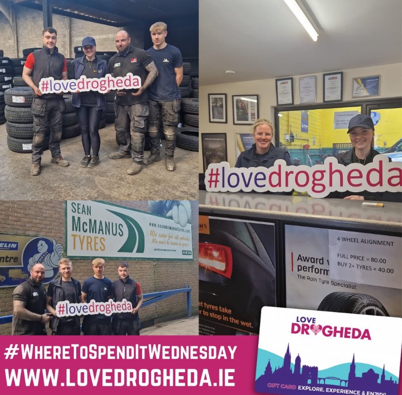 You can use your #LoveDroghedaGiftCard for essentials such as car maintenance at @McManusTyres! The family business have been around for 65 years and have an award-winning team who can help you with all your tyre needs! Where to spend your LDGC: lovedrogheda.ie/love-drogheda-