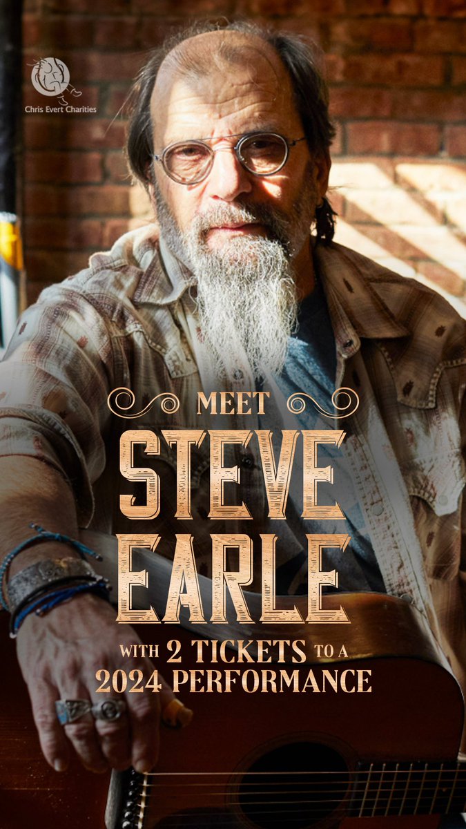 Steve is partnering with @charitybuzz to raise money for @cecharities. Donate at the link below for a chance to win 2 tickets to a show in 2024 and to meet Steve Earle.

bit.ly/4dB53RJ