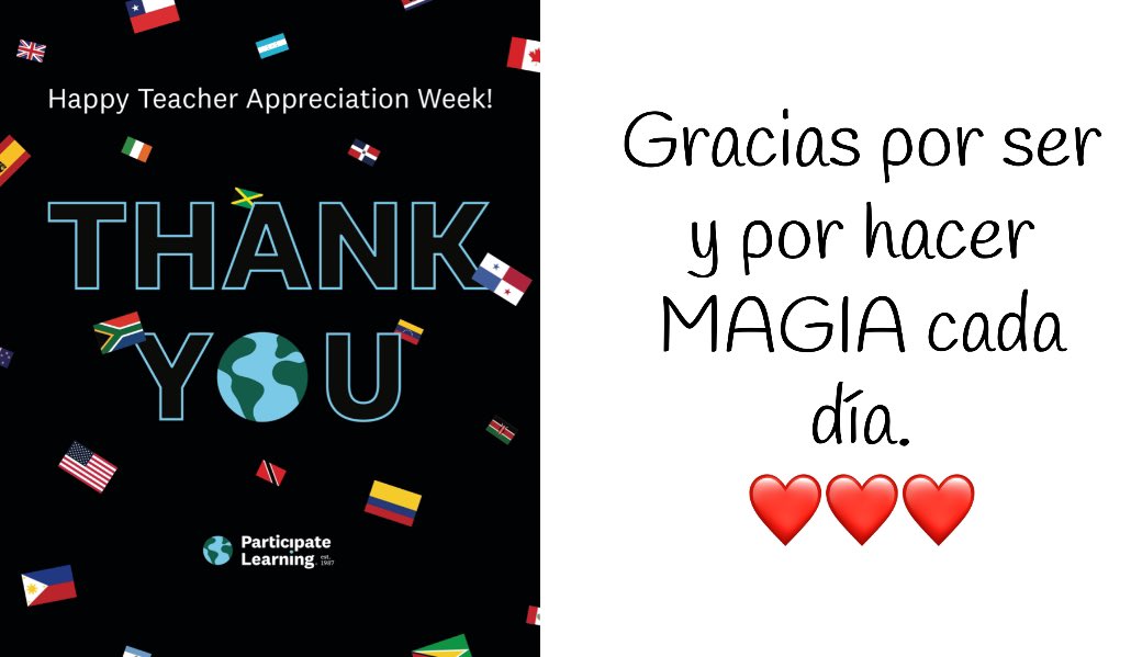 For this year’s #TeacherAppreciationWeek,  I am thanking all our @ParticipateLrng teachers for their MAGIC! ❤️❤️❤️ A special shoutout to those in #DualLanguage programs. Thanks for all you do, and thanks for #UnitingOurWorld