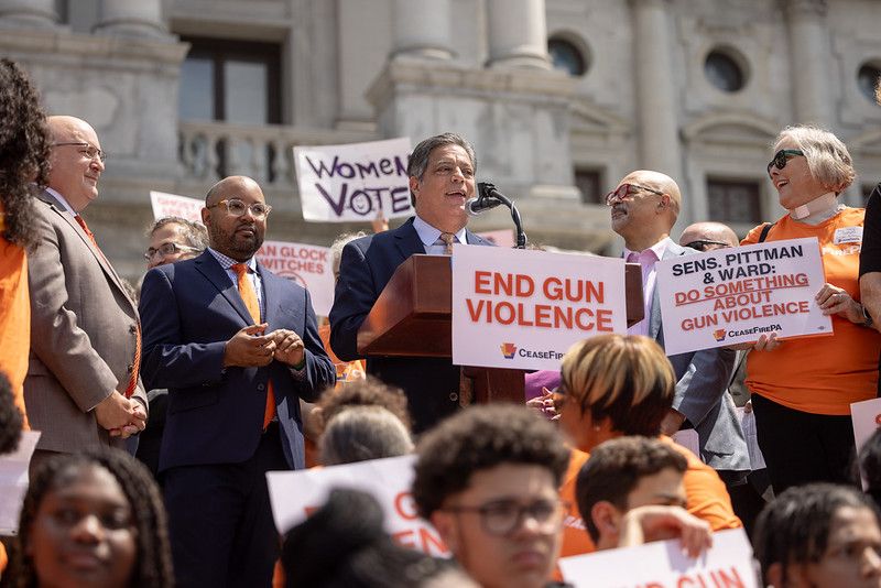 Yesterday I was proud to raise my voice for safe communities free from gun violence alongside Democrats in the House and Senate and advocates from across Pennsylvania. We have the power to end gun violence. We must bring gun safety bills to a full Senate vote. Let's get it done.