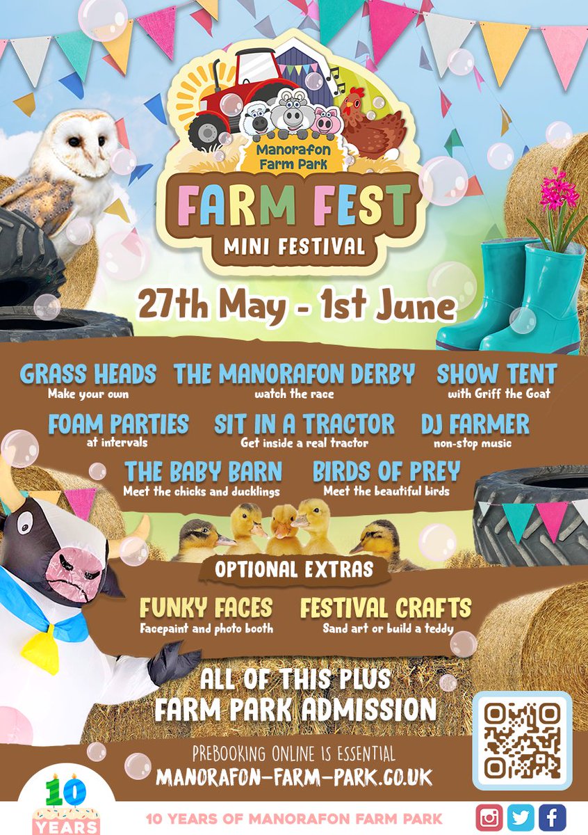 FARM FEST 2024 🎉 Check out the line up...

Tickets on sale TOMORROW to our Priority Club members. Keep an eye on your inbox 👀 To sign up click here: bit.ly/manorafonfarm-…

Find out more: manorafon-farm-park.co.uk/whats-on/farm-…