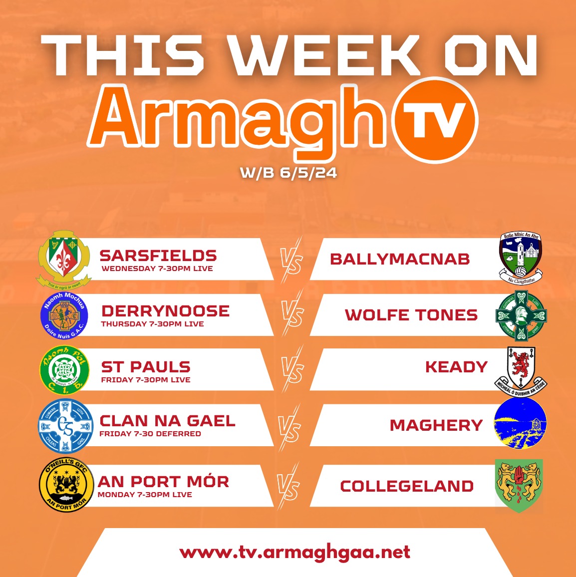 LIVE NOW: @SarsfieldsPRO v @Ballymacnab_GAA  

WATCH LINK: tv.armaghgaa.net/video/sarsfiel…