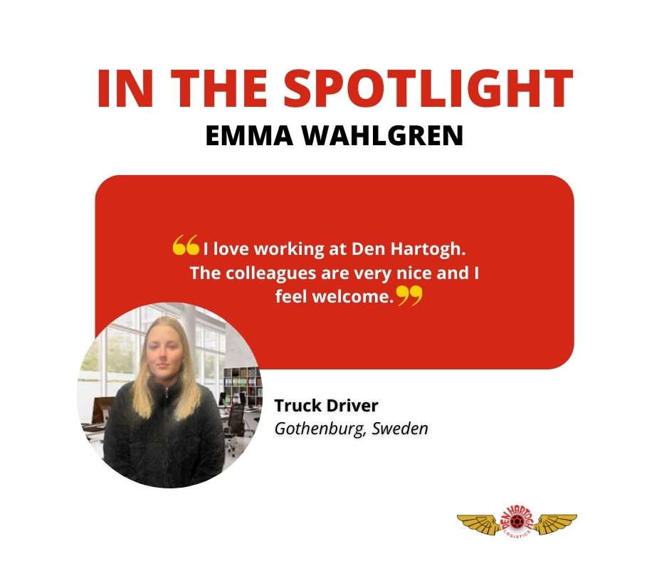 Our people form the heart of Den Hartogh. Let's shine the spotlight on one of them: Swedish truck driver Emma Wahlgren. Emma: 'My job is interesting, exciting and fun to do.'  Read more stories: careers.denhartogh.com/our-stories #InTheSpotlight #DenHartogh #EmployerBranding #Logistics