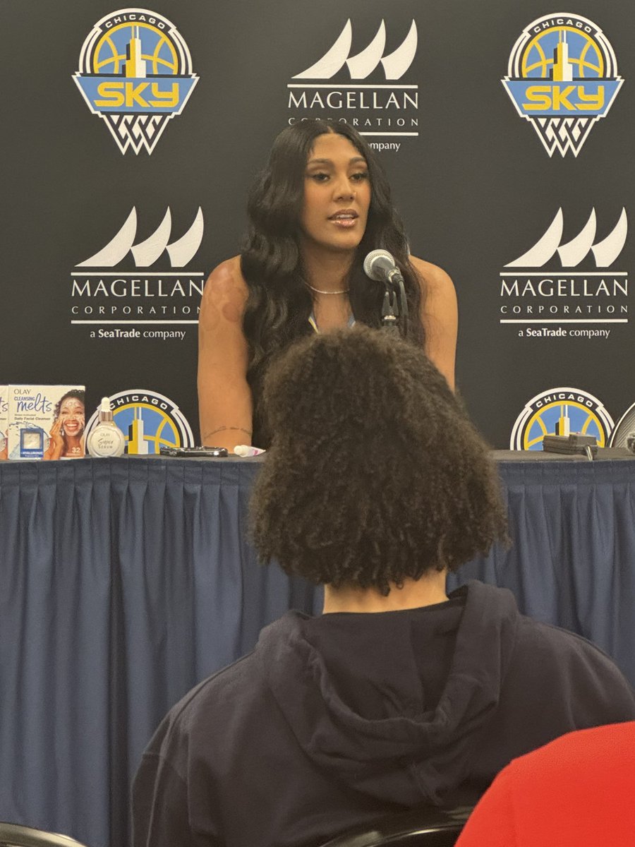 Kamilla Cardoso a bit emotional talking about the frustration of having to start her rookie season on the bench (shoulder injury). Says she’s never had to sit out a game in her life. But … says she’s going to trust everything happens for a reason. @chicagosky #Skytown