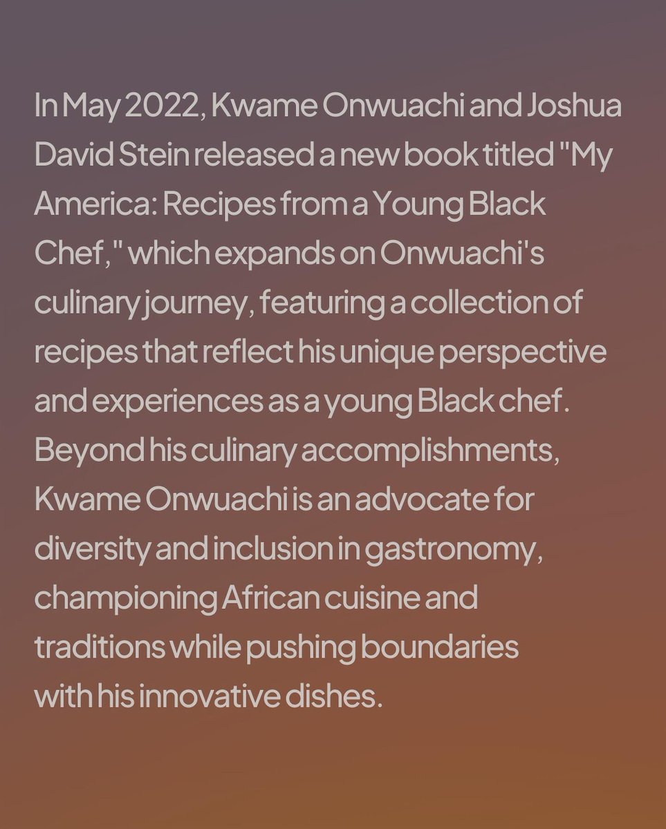 Today's #spotlight is on Kwame Onwuachi, a Nigerian-American chef, author, and entrepreneur.

#africanews#westafricanartist #bbcnews #eliteAfricans #africanpolitics #africanentrepreneurs #aljazeera #bbcnews #nigeriapolitics #southafrica