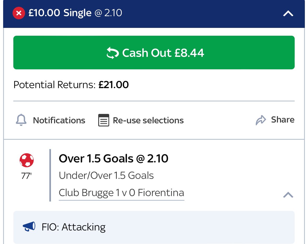 SpainTrainTips's tweet image. SpainTrain 10 Bet Challenge!💰
 
⭐️Bet 1⭐️

🇪🇺Conference League⚽️
Club Brugge v Fiorentina
Over 1.5 Goals @ 2.1

£10 &amp;gt;&amp;gt; £21

❤️+ 🔁 🙏

#GamblingTwitter #sportsbets #sports #GamblingX #bettingtips #betting