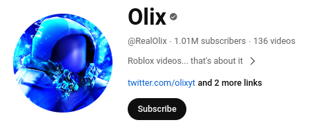 RoGameNews's tweet photo. The Roblox YouTuber named @OlixYT has officially reached 1,000,000 (1 Million) Subscribers on YouTube.
#RobloxDevs #RobloxDev #Roblox #YouTube #PlsDonate #YouTube #Million #Olix https://t.co/IhpEe9OWhl