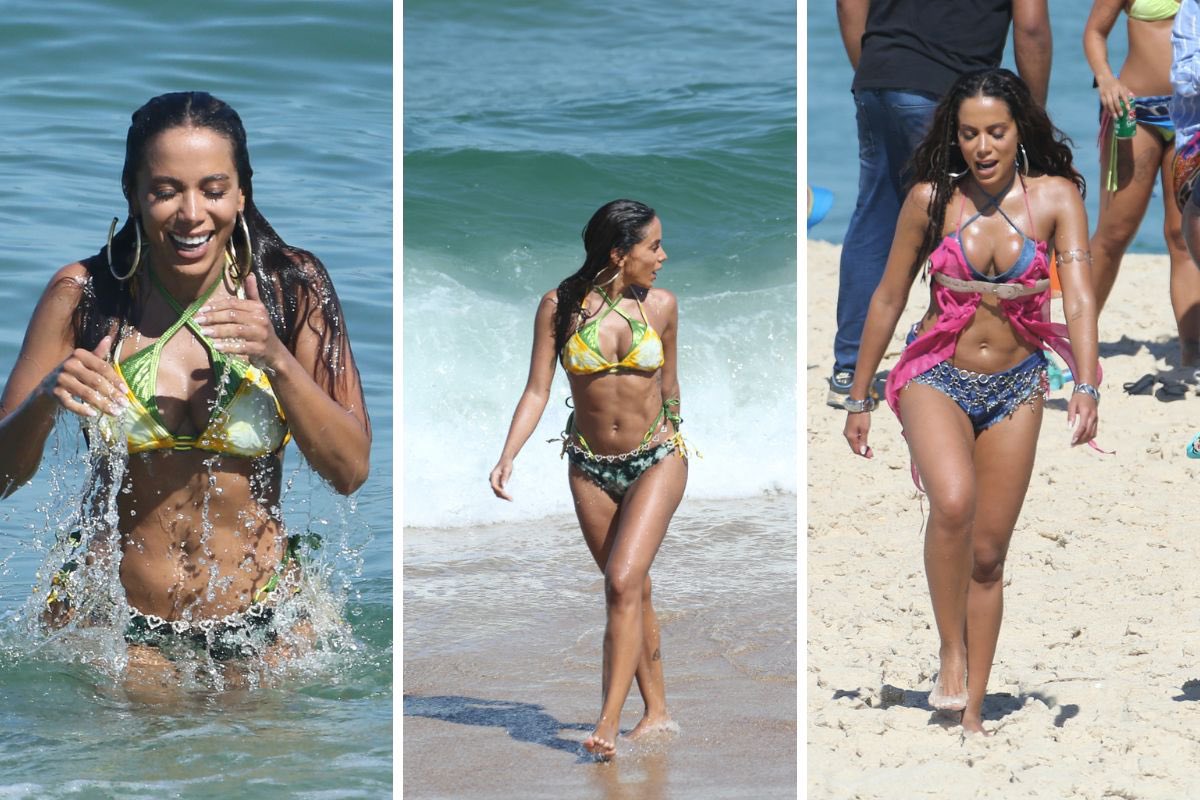 Anitta curtindo um dia de praia no Rio de Janeiro. ☀️