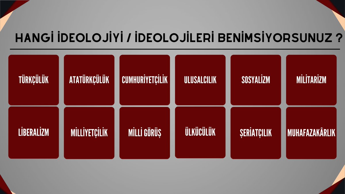 Siz hangi ideolojiyi / ideolojileri benimsiyorsunuz ?