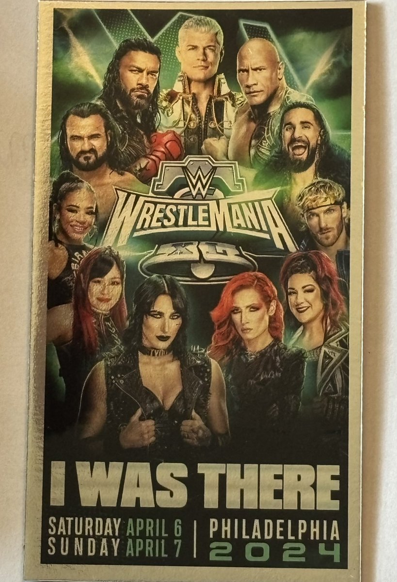 Just received our commemorative WrestleMania magnet!! 👀

Thank you @TripleH 🙏

Thank you @WWE 🙏

BUCKET LIST ✔️

#WWE #WWEKingAndQueen #WWENXT #WWEDraft #WWERaw #WWESpeed #WrestleMania #WrestlemaniaXL #bucketlist
