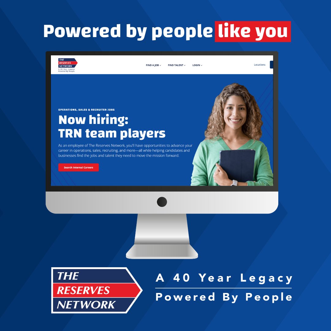 Join our team at The Reserves Network!  

We’re Powered by People like you who drive innovation and success in the staffing industry.  

Apply today and advance with a company that invests in your professional growth.  

hubs.ly/Q02wzgCw0 

#Careers #PoweredbyPeople