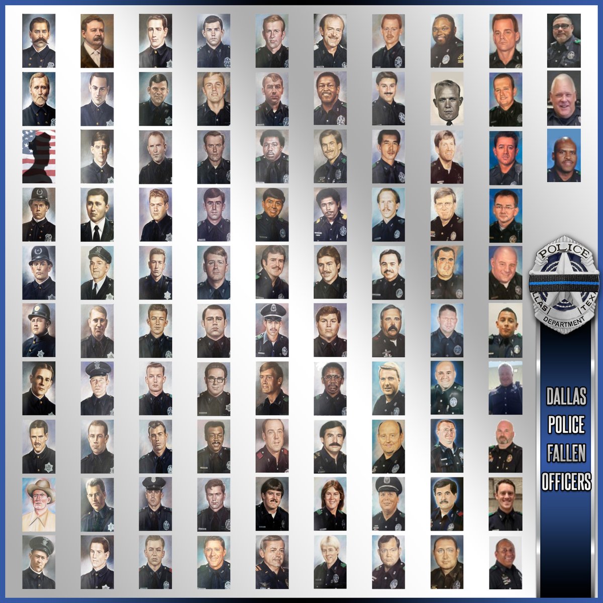 DallasPD's tweet image. Once again, we honor the brave souls who sacrificed all, as we prepare to commemorate National Police Week. 🚔 #NeverForget #DallasPD