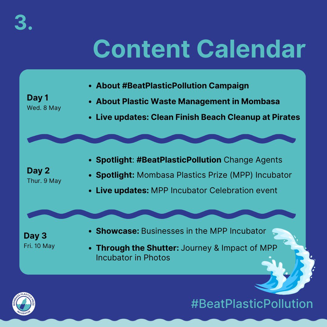 Swipe through to learn more about #BeatPlasticPollution, a social media campaign powered by #MombasaPlasticsPrize Incubator, seeking to tackle marine plastic pollution in Mombasa by advocating for improved management of plastic waste.

#BeatPlasticPollution
#MombasaPlasticsPrize