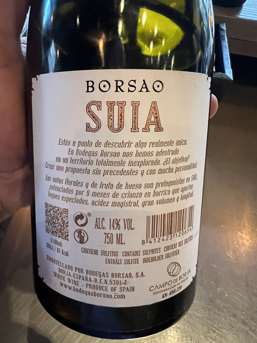 A new #wine coming from @BorsaoBodegas SUIA 2022 ! Beautiful white and small production! Can’t wait to get my hands on it