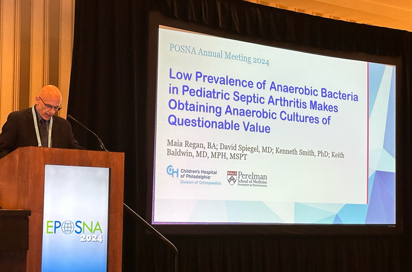 Dr. David Spiegel presented at this year's @POSNA_org 2024 meeting regarding 'Low Prevalence of Anaerobic Bacteria in Pediatric Septic Arthritis Makes Obtaining Anaerobic Cultures of Questionable Value'. #POSNA2024 #Orthotwitter
