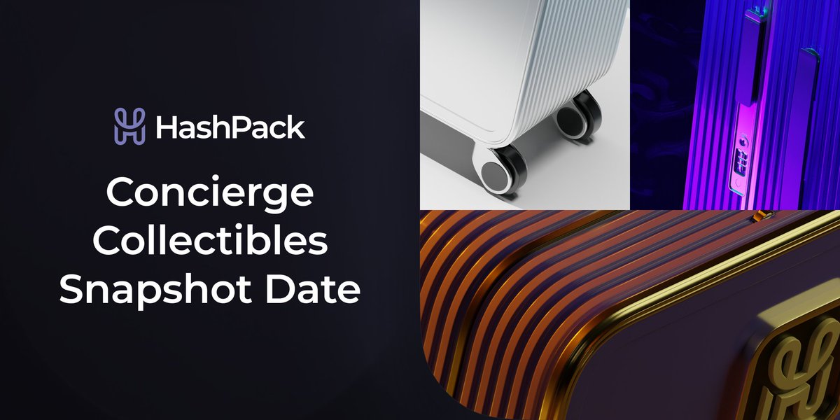 FINAL SNAPSHOT DATE 📸 HashPack Concierge Collectibles On May 17th, 2024, at 10:00am EST, we will make a snapshot for all accounts that hold HashPack Concierge Collectibles. Important Information ⚠️ 1️⃣ You must associate the PACK token ID: 0.0.4794920‍. 2️⃣ If you bought the…