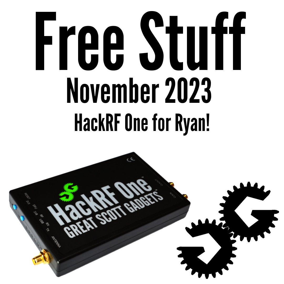 Our November recipient for Free Stuff is Ryan! To read more about November's recipient, check out the blog post on the Great Scott Gadgets website! greatscottgadgets.com/2024/05-06-fre…