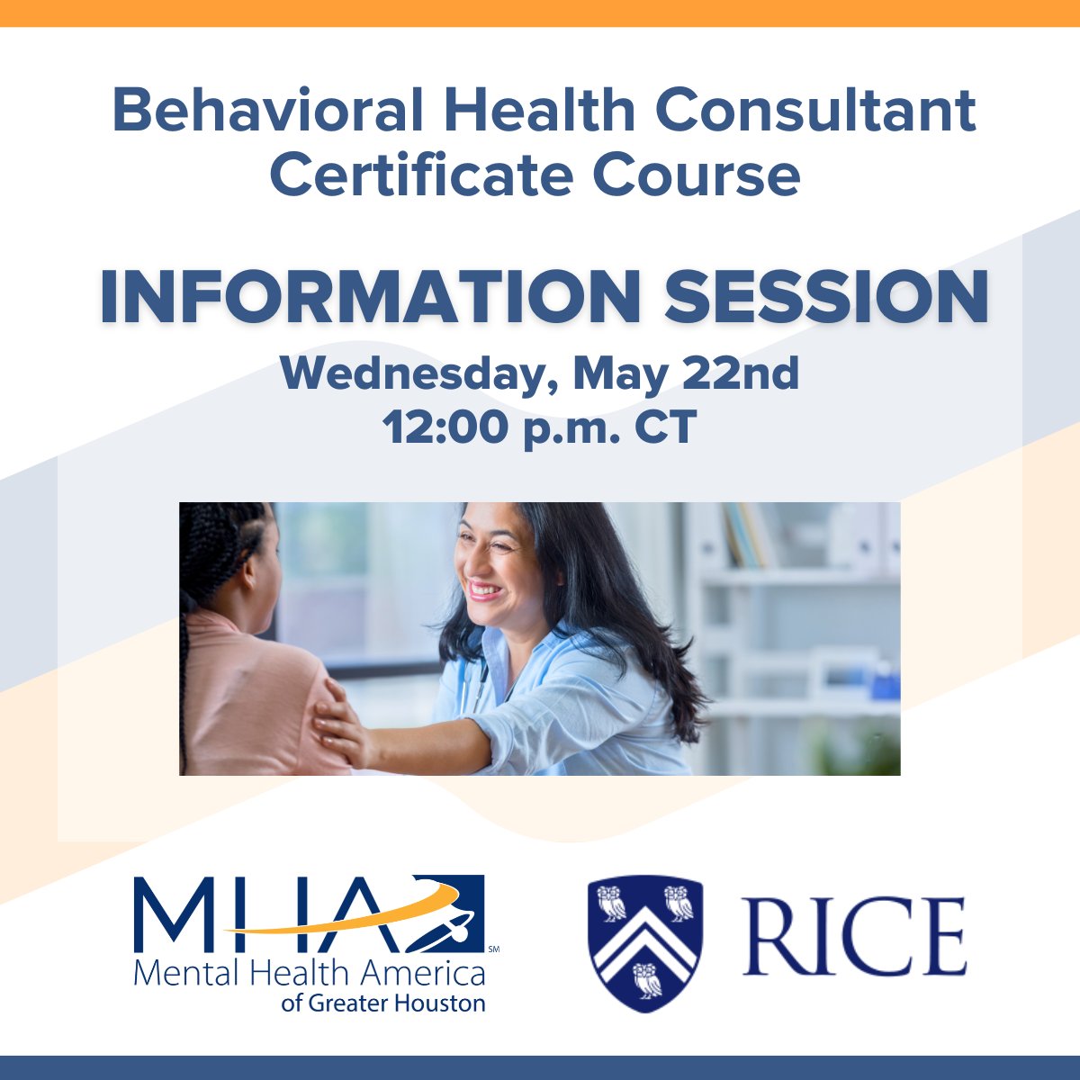 Join us on Wednesday, 5/22 to learn more about the Behavioral Health Consultant Certificate Course program coursework, cost, and logistics. Register today --> bit.ly/4dwa5i7 #behavioralhealth #integratedhealthcare #mentalhealth