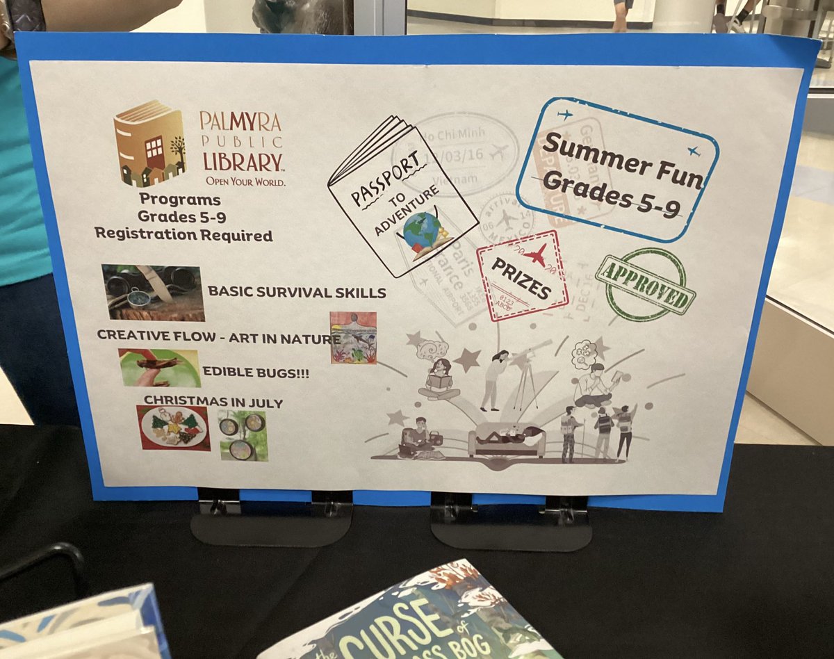 Thank you to the Palmyra Public Library for visiting the middle school today. They promoted their summer reading program and fun summer reads. Be sure to visit the public library this summer to check out their summer offerings! <a href="/MrWPopejoy/">Palmyra Area MS</a>
