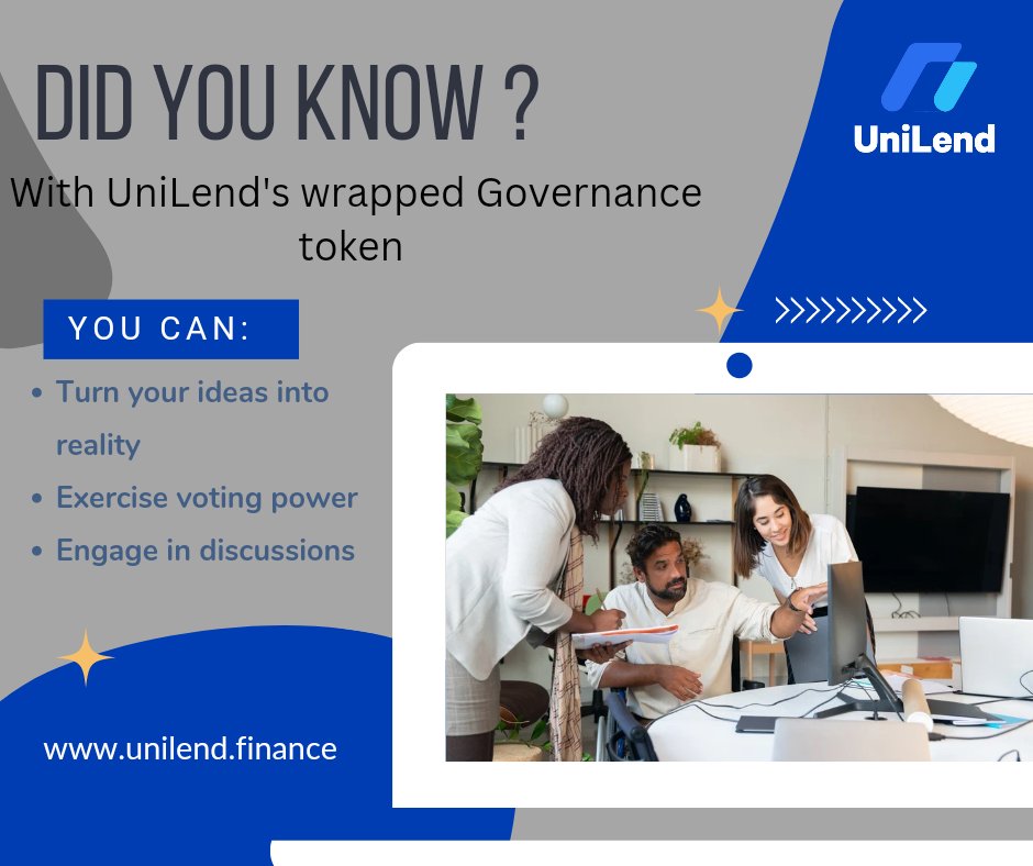 ✨Did you know that with UniLend's wrapped Governance token, you can become the ultimate crypto ruler? Exercise your voting power, turn ideas into reality, and join lively discussions! Welcome unlimited possibilities and face limitations no more

#Crypto #UniLend #Web3 #UFTG