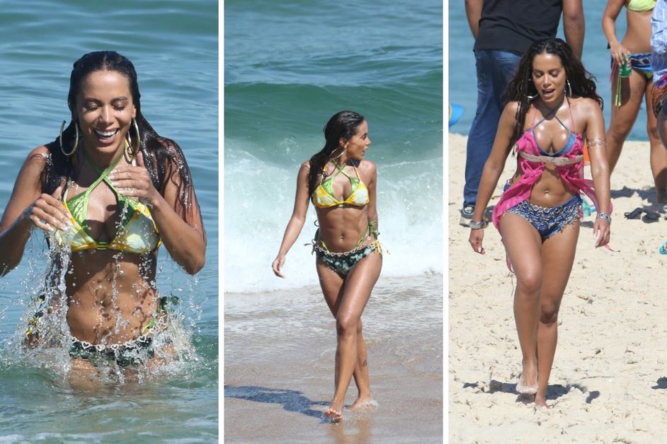 Anitta estava gravando algo em uma praia do Rio De Janeiro. Seriam os visuais da parte 2 de “A Baila Funk Experience”?