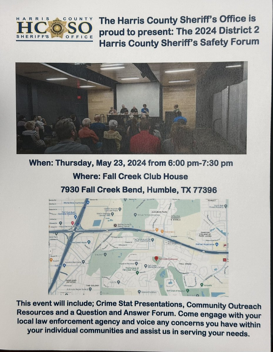 We will be hosting a Safety Forum on May 23,  2024 from 6:00-7:30pm. Hope to see you there!