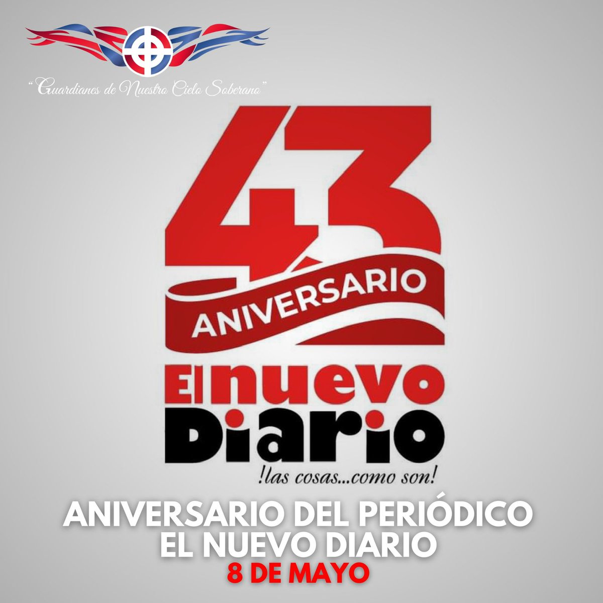 🫡 ¡Saludando! Al Periódico @elnuevodiariord por motivo de celebrar #43Años defendiendo la democracia y la verdad. 📷Fuerza Aérea de República Dominicana📷🇩🇴