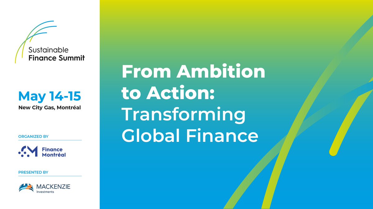 We are proud to partner with the Sustainable Finance Summit for its 4th edition. Organised by @FinanceMontreal and presented by @MackenzieInvest , it will take place on May 14 and 15 at @newcitygas in Montréal.    We will be there! Register to join 👇 tinyurl.com/48tcd5k4
