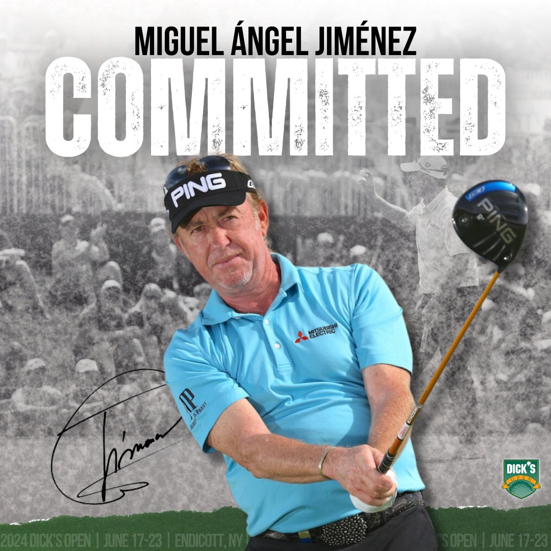 Miguel Ángel Jiménez joins the field for the 2024 DICK'S Open!⛳ Purchase your tickets here: dsgopen.com See you in June! #CommitmentWednesday